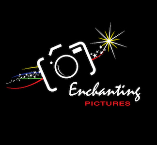 logo Enchanting Pictures bright red thin font 300 px