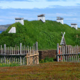 recreated Viking long house, L'Anse aux Meadows, Newfoundland