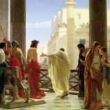 Ecce homo. Pontius Pilate presenting Jesus to the public