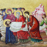 Mosaic of the Entombment of Jesus in the Church of the Holy Sepulchre, Jerusalem