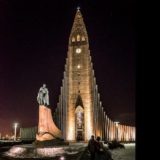 Hallgrimskirkja Cathedral and monument of Leif Erikson in Reykjavik, Iceland