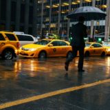 It's raining in New York.
