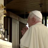 Pope Benedict XVI offering a Golden Rose in the Shrine of Fatima, May 12, 2010