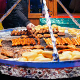 Grilled sausages at the Christmas Market