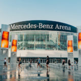The Mercedes Benz Arena entrance in Friedrichshain-Kreuzberg