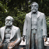 A monument to Marx and Engels in Berlin