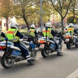Berlin police officers on motorbikes in Kreuzberg