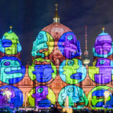The Berliner Dom illuminated by colorful images during the Festival of Lights