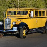 Bus in Yellowstone Park, Wyoming