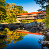 Covered bridge along the Kancamagus Highway In White Mountain, New Hampshire