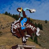 Welcome sign, Jackson, Wyoming