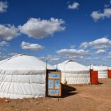 Yurts or round tents in Mongolia